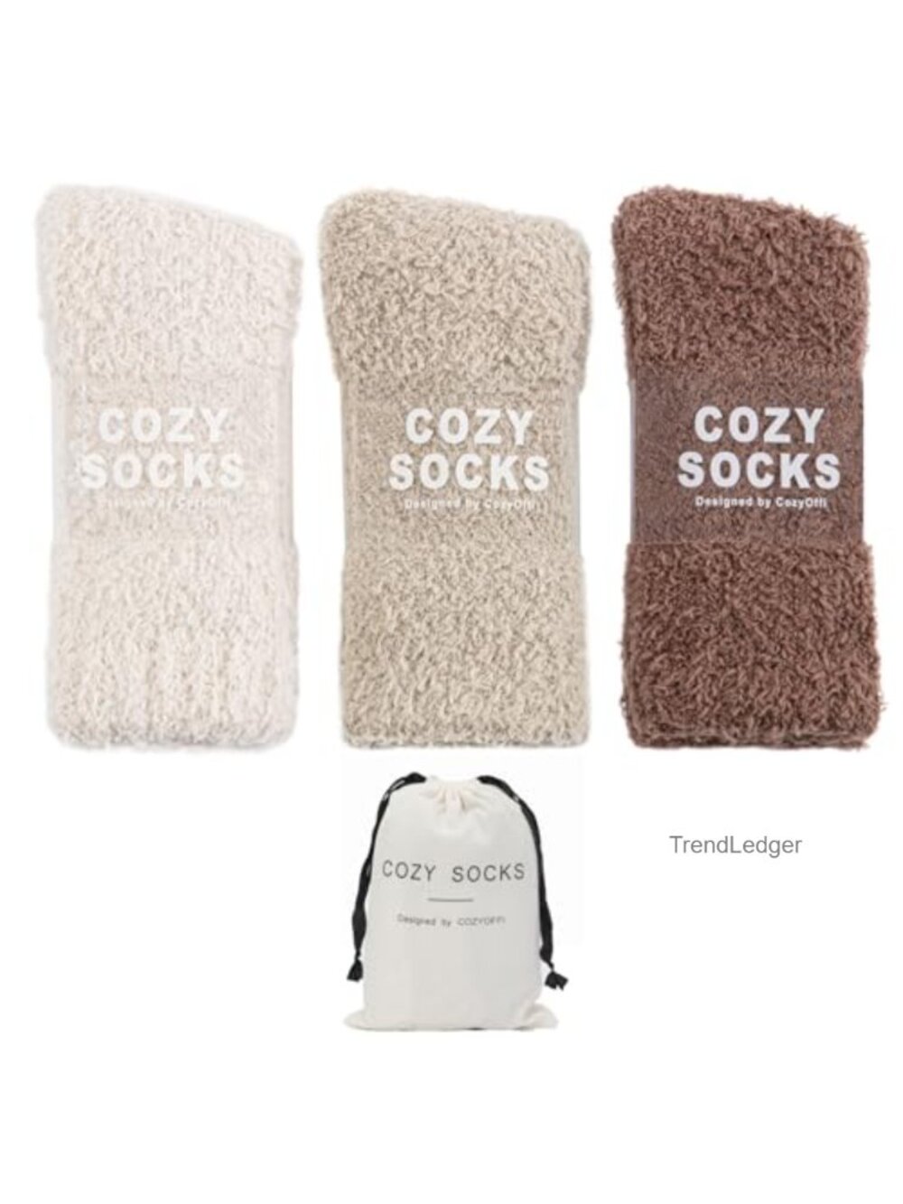 3 Pairs Fuzzy Socks Women Cozy Warm Plush Slipper Socks Gift